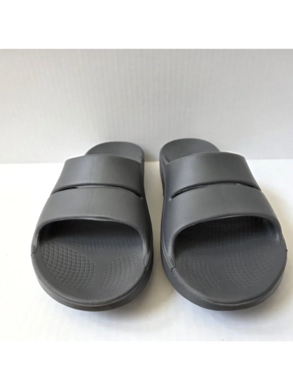 Oofos Ooahh Slide Sandals Mens 11 Gray Recovery Comfort Shoes Womens 13